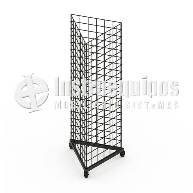 EXHIBIDOR BASE TRIANGULAR PARRILLA