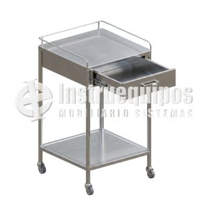 MESA AUXILIAR INOXIDABLE CON CAJÓN